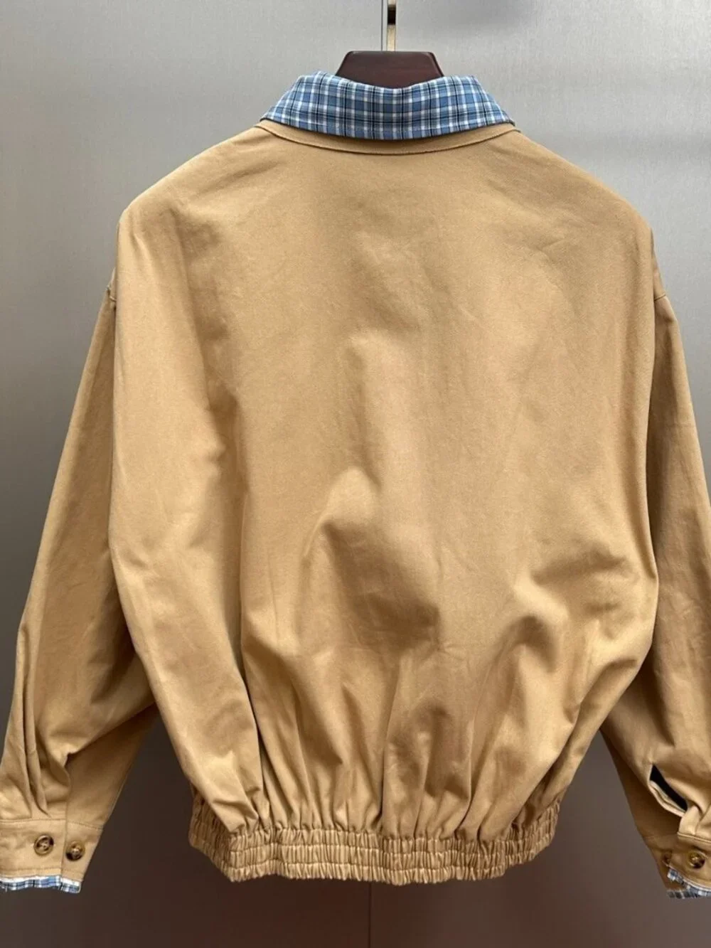 Miu Miu Women's Casual Zip-Collar Faux Two-Piece Jacket — Beige - Picture 6 of 6